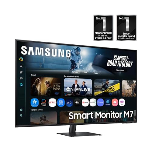 Samsung 43&rdquo; Smart Monitor M7 (M70F) 4K UHD Display, Samsung Vision AI, Smart TV Apps, Gaming Hub, USB-C, HDMI and USB-A, Black, LS43FM702UNXZA