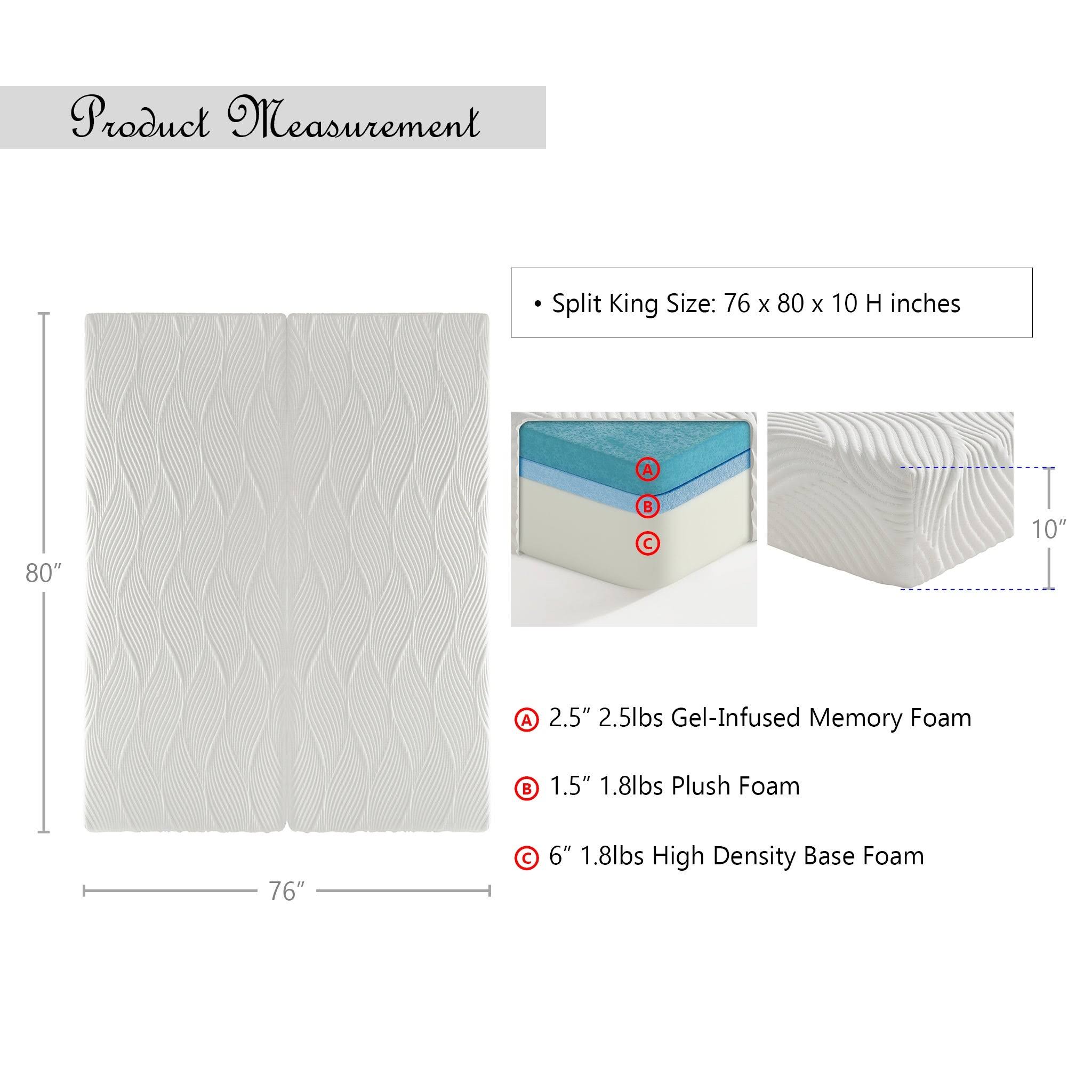 Forest 10-Inch Gel-Infused Memory Foam Mattress - Twin