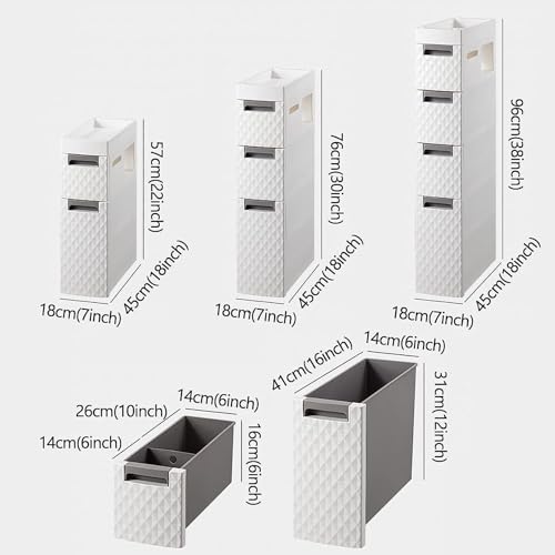 Small Bathroom Storage Cabinet - Narrow Slim Organizer Side Corner Unit