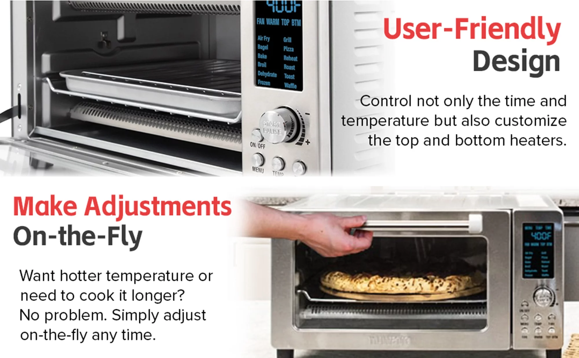 NuWave Bravo 21-Qt Convection Toaster Oven Countertop, 1800W New Oven & Air Fryer Combo, Pizza, Large
