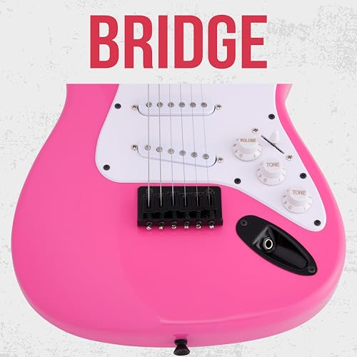 LyxPro 36 Inch Electric Guitar and Kit for Kids with 3/4 Size Beginner’s Guitar, Amp, Six Strings, Two Picks, Shoulder Strap, Digital Clip On Tuner