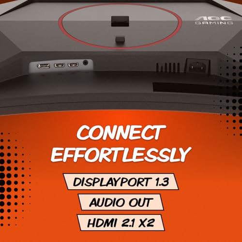 AOC CQ32G4VE 32" Curved Frameless Gaming Monitor 2K QHD, 1500R Curved VA, 180Hz, 0.5ms Response Time, 2X Display Port, 2X HDMI