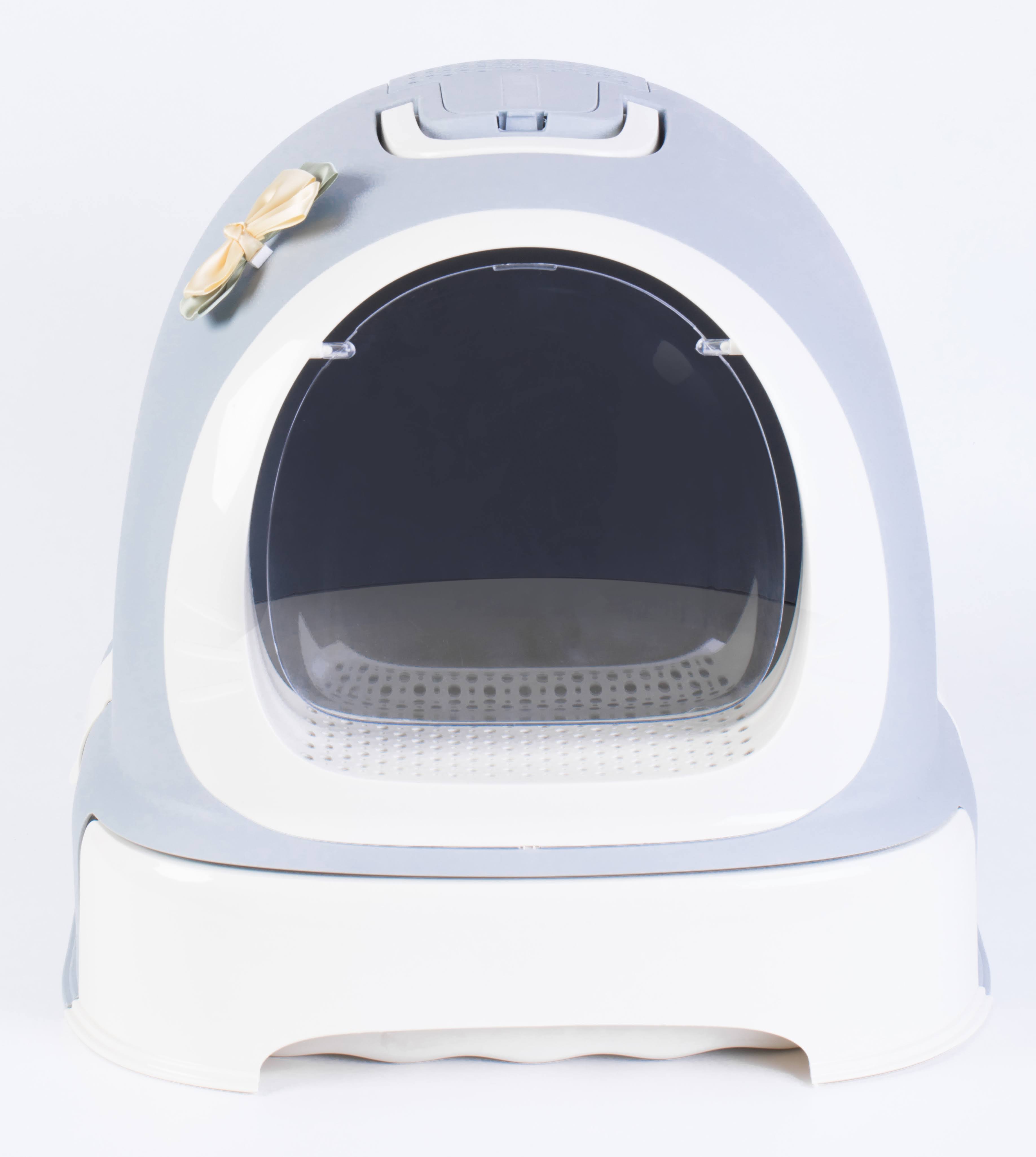 PawsMark Fully Enclosed Hooded Litter Pan with Front Entry Odor Close DOOR, Cat Litter Scoop Included