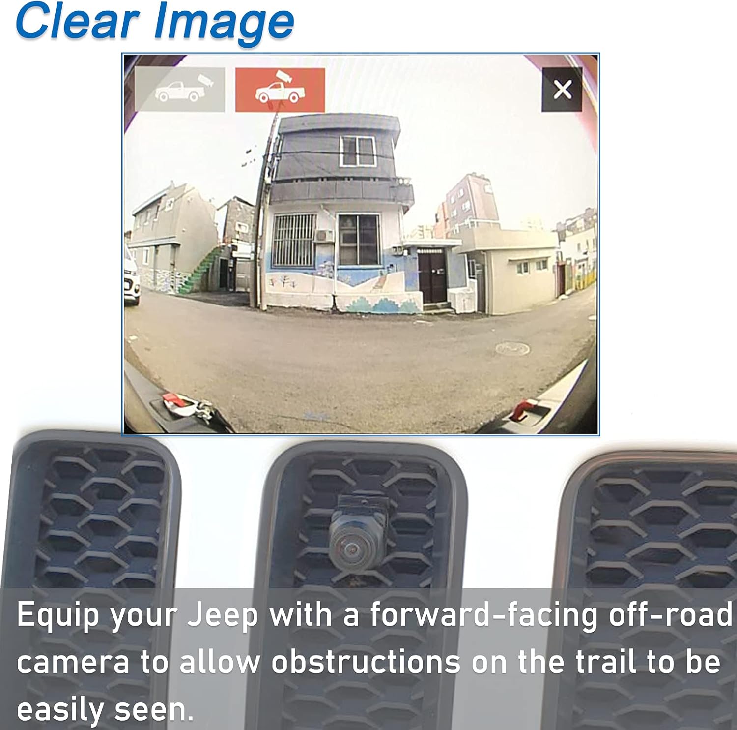 for Jeep Wrangler JL Rubicon JLU Gladiator JT 2018-2020 Forward Facing Off-Road Front View Camera Kit