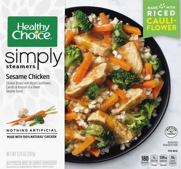 Healthy Choice Frozen Meals Variety Pack - Healthy Choice Sesame Chicken - Spicy Chicken General Tso's - Chicken Margherita with Balsamic