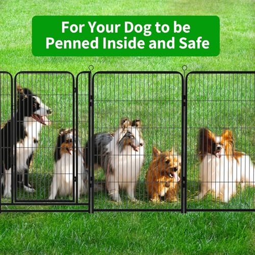 Dog Playpen Outdoor Extra Wide 12 Panels Heavy Duty Anti-Rust Coating-Strengthened Dog Fence 40" Height with Doors Portable for RV Camping Yard