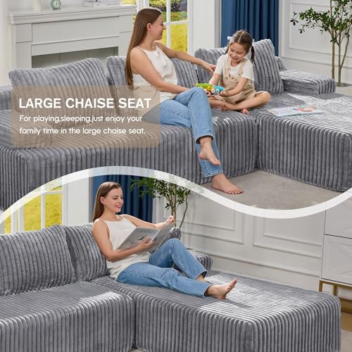 Modular Sectional Sofa Couches L-Shape Couch 3 Seat Modular Sofa Memory Foam Sectional Couches for Living Room