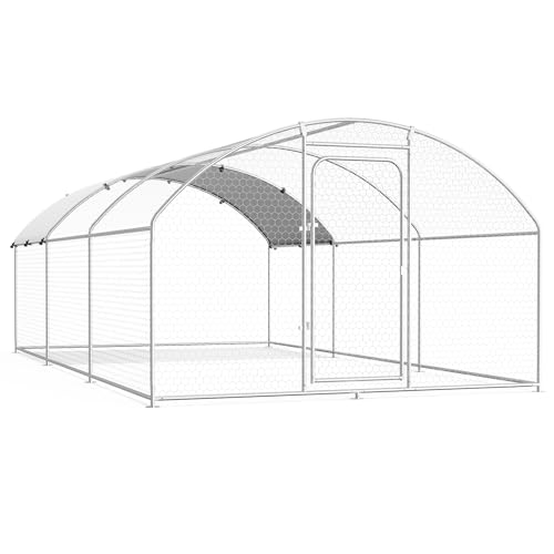 Large Metal Chicken Coop with Waterproof and UV-Resistant Cover
