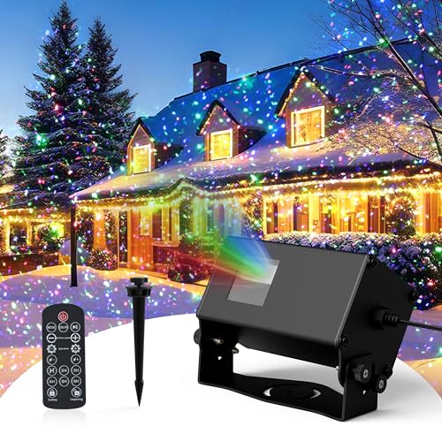 AIRIVO Outdoor Laser Lights Projector, 5 Color Motion Firefly Lights Star Show Projection Light