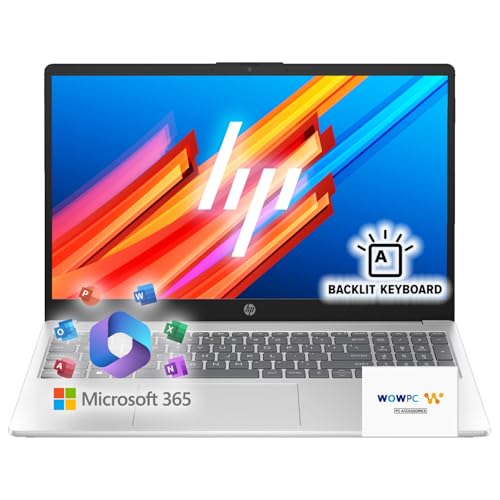 HP 250 G10 15.6" FHD Business Laptop, Backlit Keyboard, Microsoft Office 365, Intel Core i3-1315U (6 cores, Up to 4.5GHz), 16GB RAM, 1TB SSD, USB-C