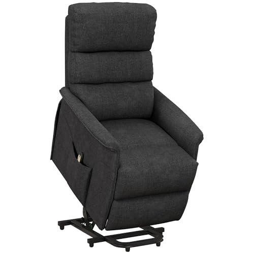 HOMCOM Power Lift Recliner Chair for Elderly, Easy Assembly, Fabric Lift Chair for Adults, Recliner Sofa with Remote Control