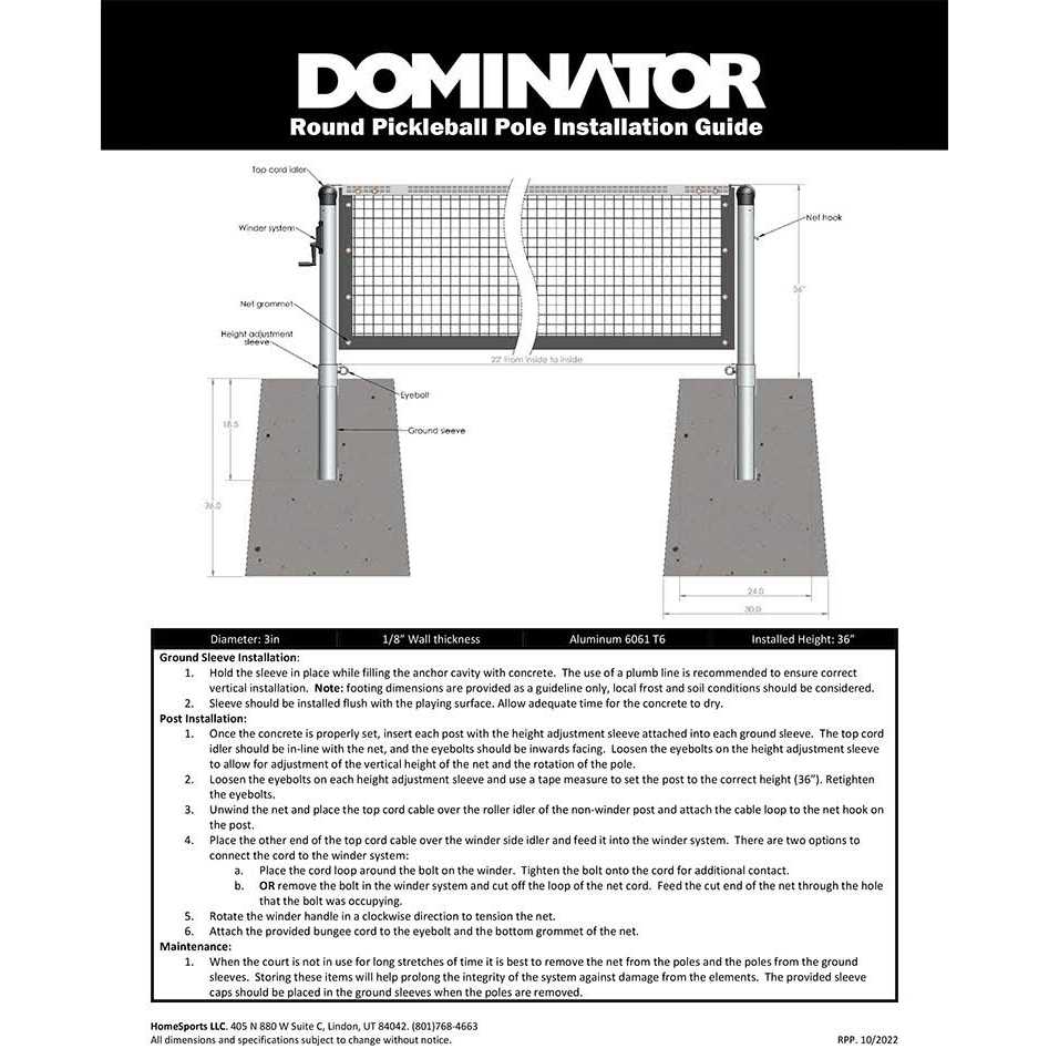 Home Sports Dominator Pickleball Posts with Net and Sleeves - Sports Supplies Online Store
