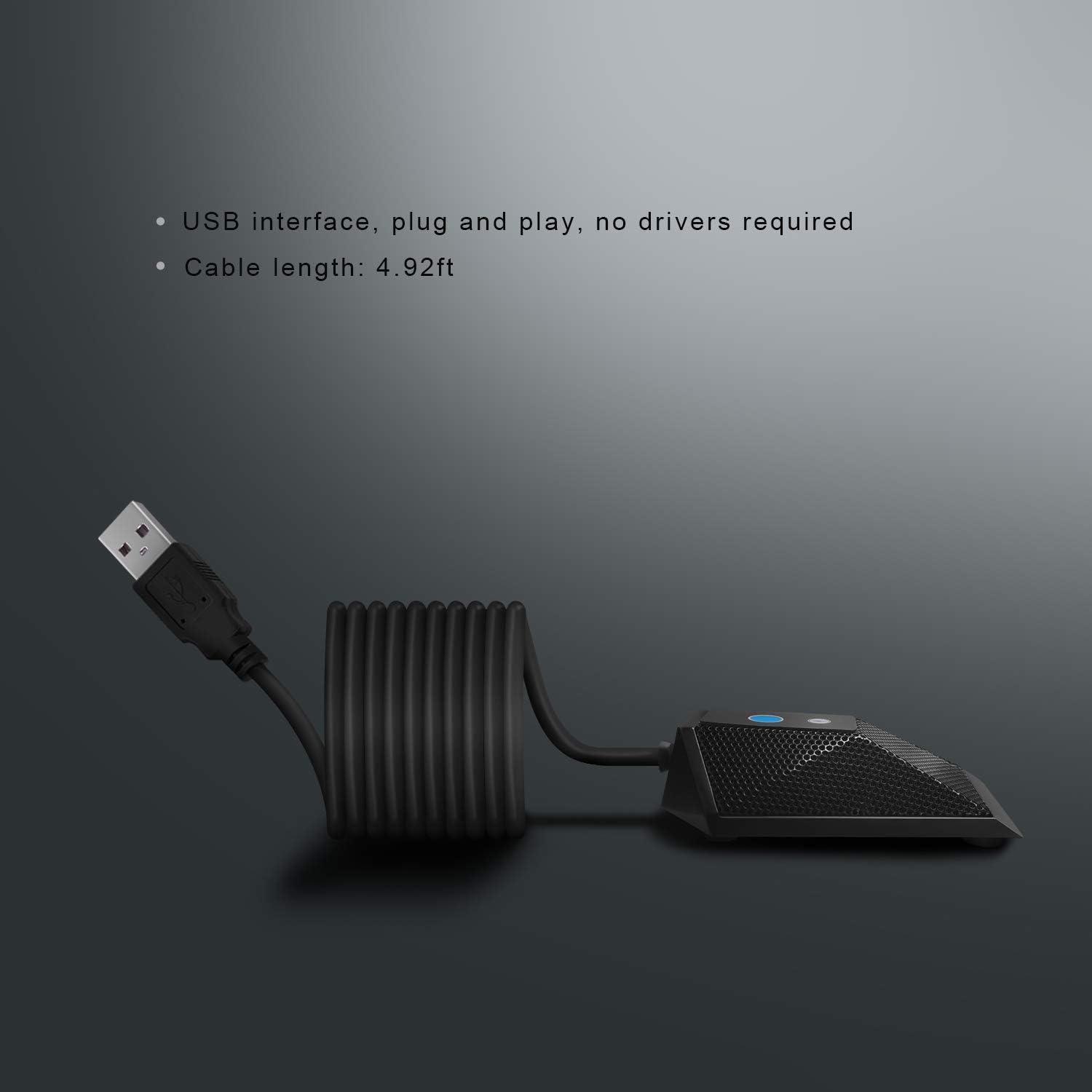 SiZHENG USB Computer Microphone Boundary Microphone Plug and Play Condenser PC Loptop Mic with Mute Button LED Indicator, Ideal for YouTube, Skype