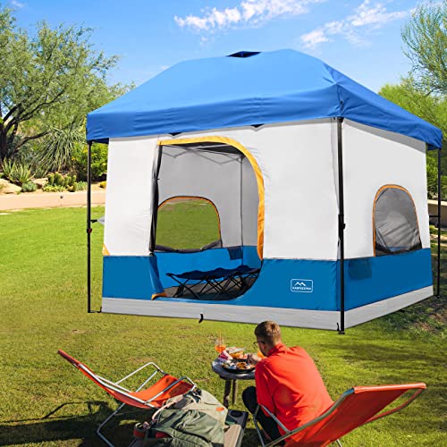 KAMPKEEPER Camping Inner Tent for Pop Up CanopyFully Vented Roof, Converts 10'x10' Straight Leg Canopy into Camping TentKhaki