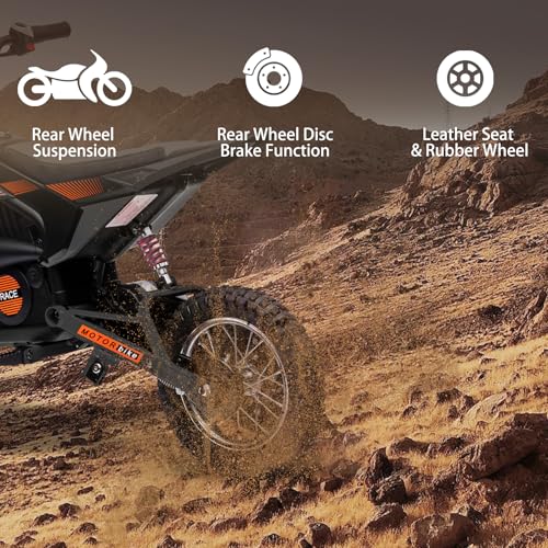 24V Kids Electric Dirt Bike 250W Motor Off-Road Motorcycle, 13.6MPH Fast Speed Powerful Motorcycle for Kids
