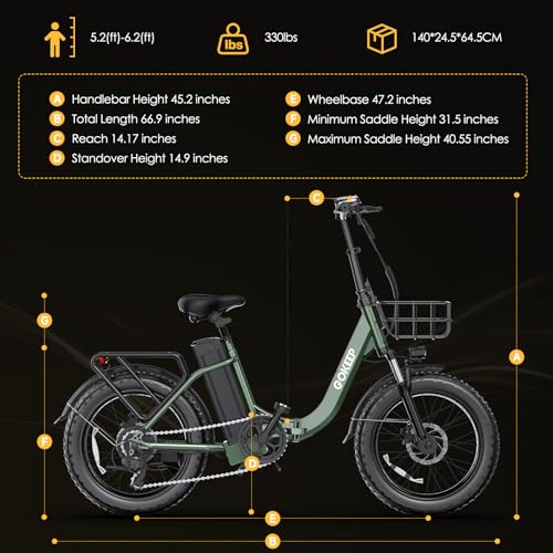 Electric Bike for Adults 20" Fat Tire,750W Motor 52V 13AH Removable Battery Max Range 35 Miles,28MPH