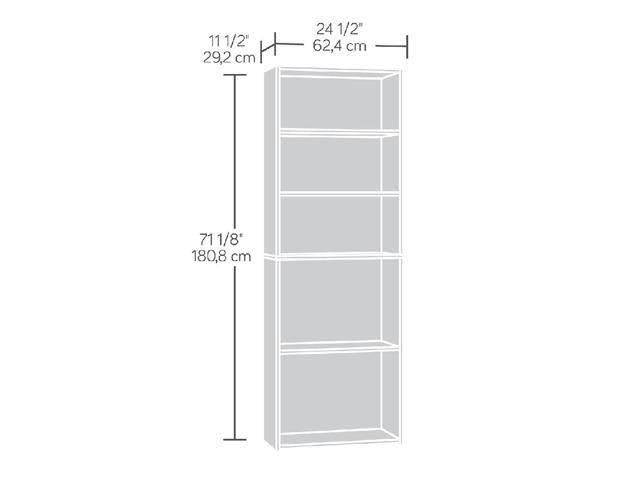 Sauder Beginnings 5-Shelf Bookcase, Soft White Finish