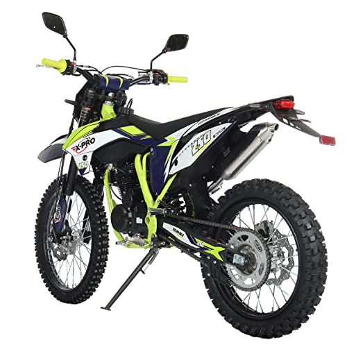 X-PRO Titan DLX 250cc Gas Dirt Bike Pit Bike Adult Bike,Big 21"/18" Wheels, Zongshen Engine! (Green)
