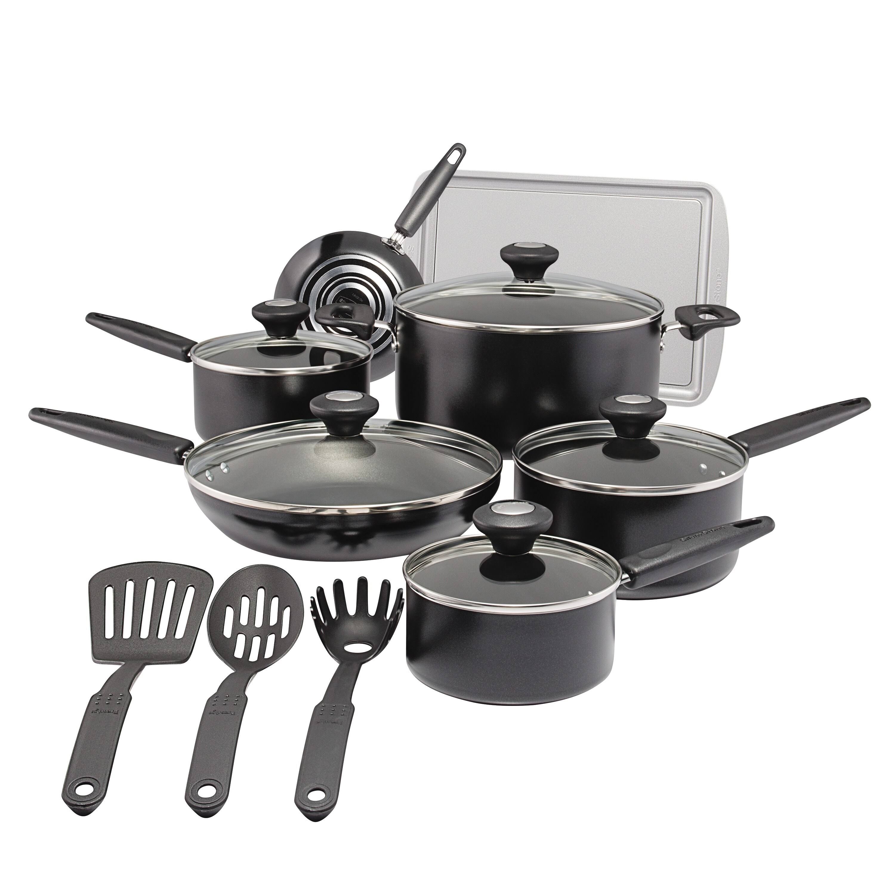 Silverstone Culinary Colors Aluminum 15-Piece Nonstick Cookware Set (Red)
