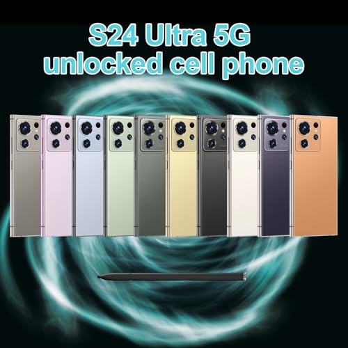 S24 Ultra Unlocked Cell Phones Smartphone with Built-in Pen 8+256GB Android 13 Phones 6.8" HD Screen Dual SIM 108MP+48MP Camera 6800 mAh (Green)