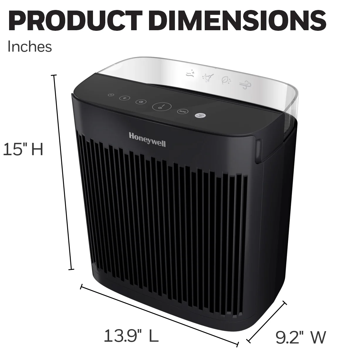 Honeywell Air Purifier, HP5100B, 190 sq ft, HEPA Filter, Allergen, Smoke, Pollen, Dust Reducer