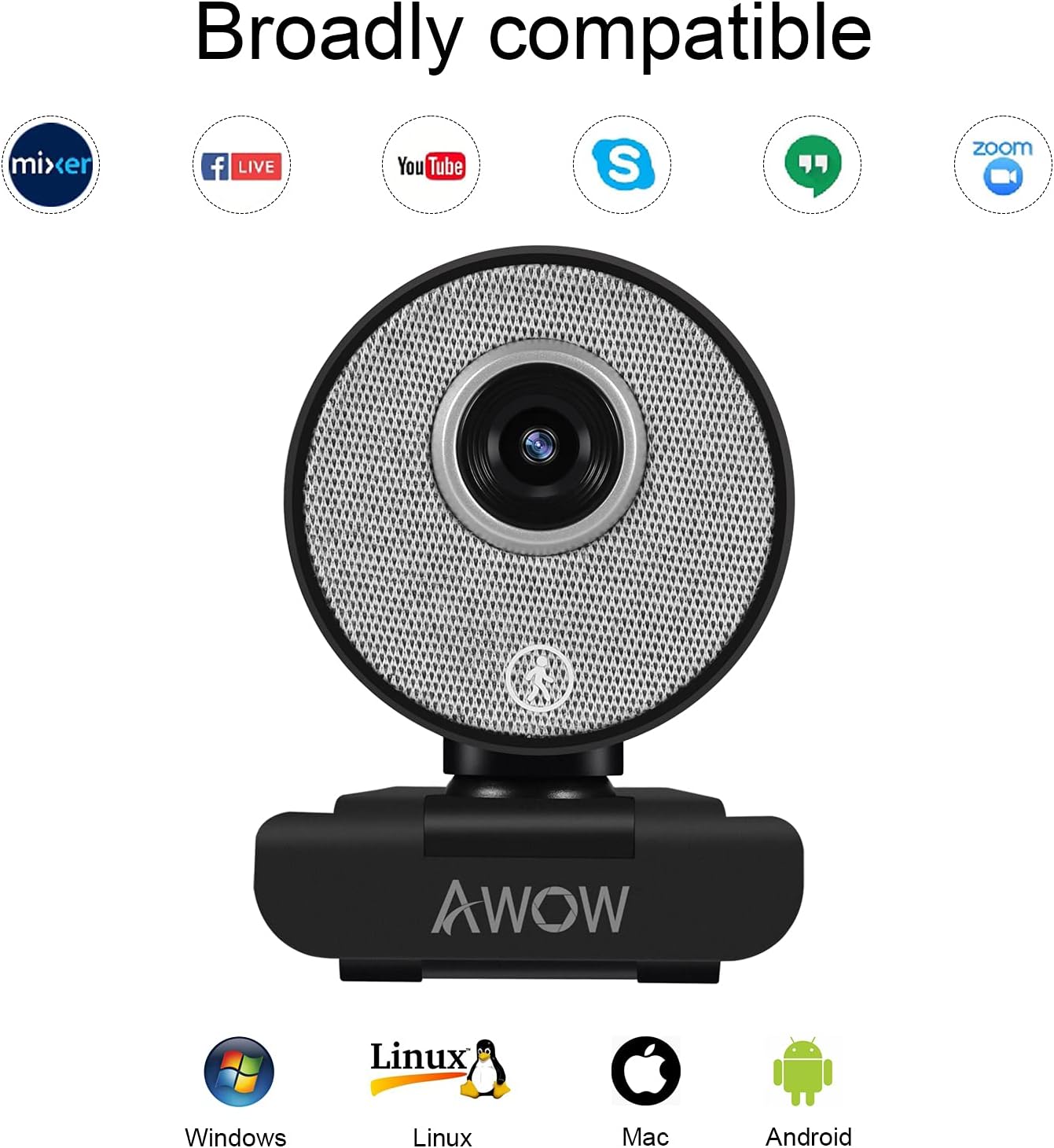 AI Humanoid Auto Tracking Webcam 1080P