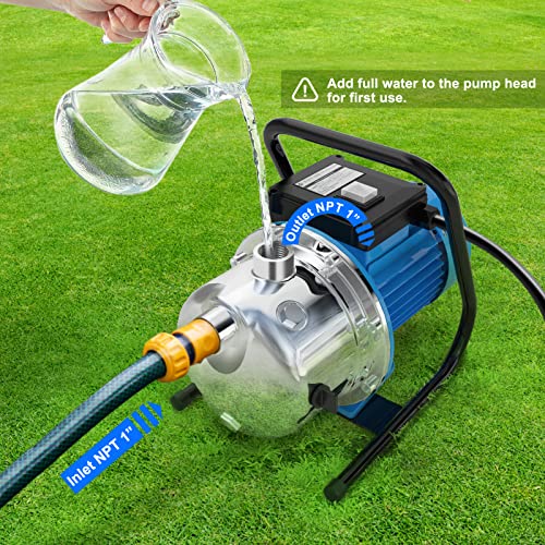 FOTING Shallow Well Pump with Pressure Tank, Irrigation Jet Pump, Automatic Water Booster System for Home Garden Lawn Farm
