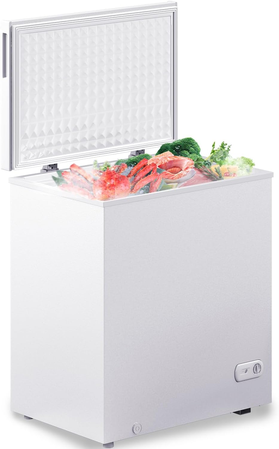 10.0 Cu.Ft Chest Freezer,Deep Freezer with Removable Basket,Compact Freezer with Top Open Door, Adjustable Temperature