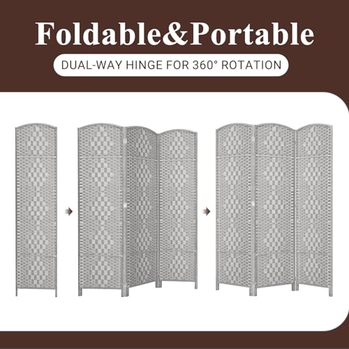Room Divider, Room Dividers and Folding Privacy Screens, 16in Privacy Screen, 6 Panel Temporary Wall Partitions, 6ft Space Separation Panel Screen