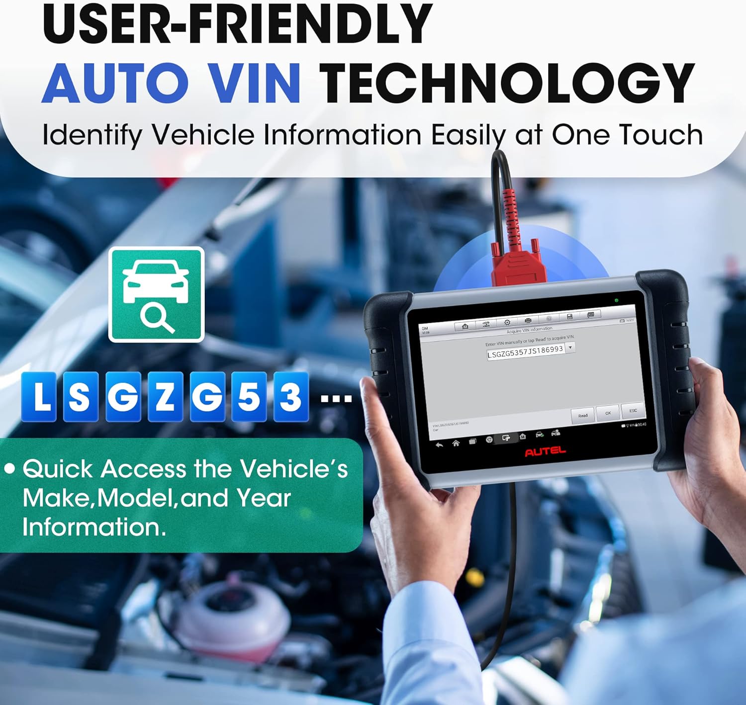 Autel Scanner Autel MaxiCOM MK808, 2022 OBD2 Scanner MK808 Diagnostic Scan Tool with All System and 25+ Service Functions Oil Reset, EPB, BMS