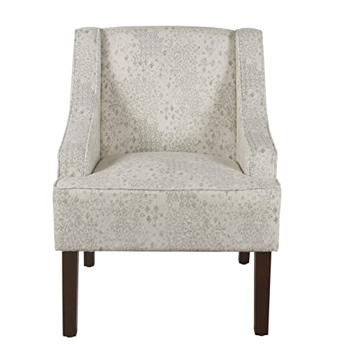 HomePop Velvet Swoop Arm Accent Chair, Suri Blue