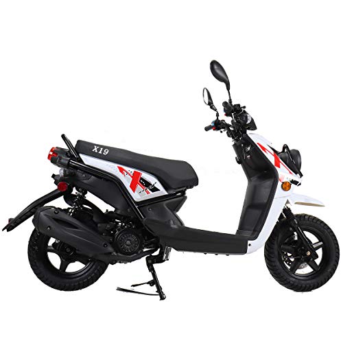 X-PRO 150cc Adult Moped Street Gas Moped 150cc Bike with 12" Aluminum Wheels (White)