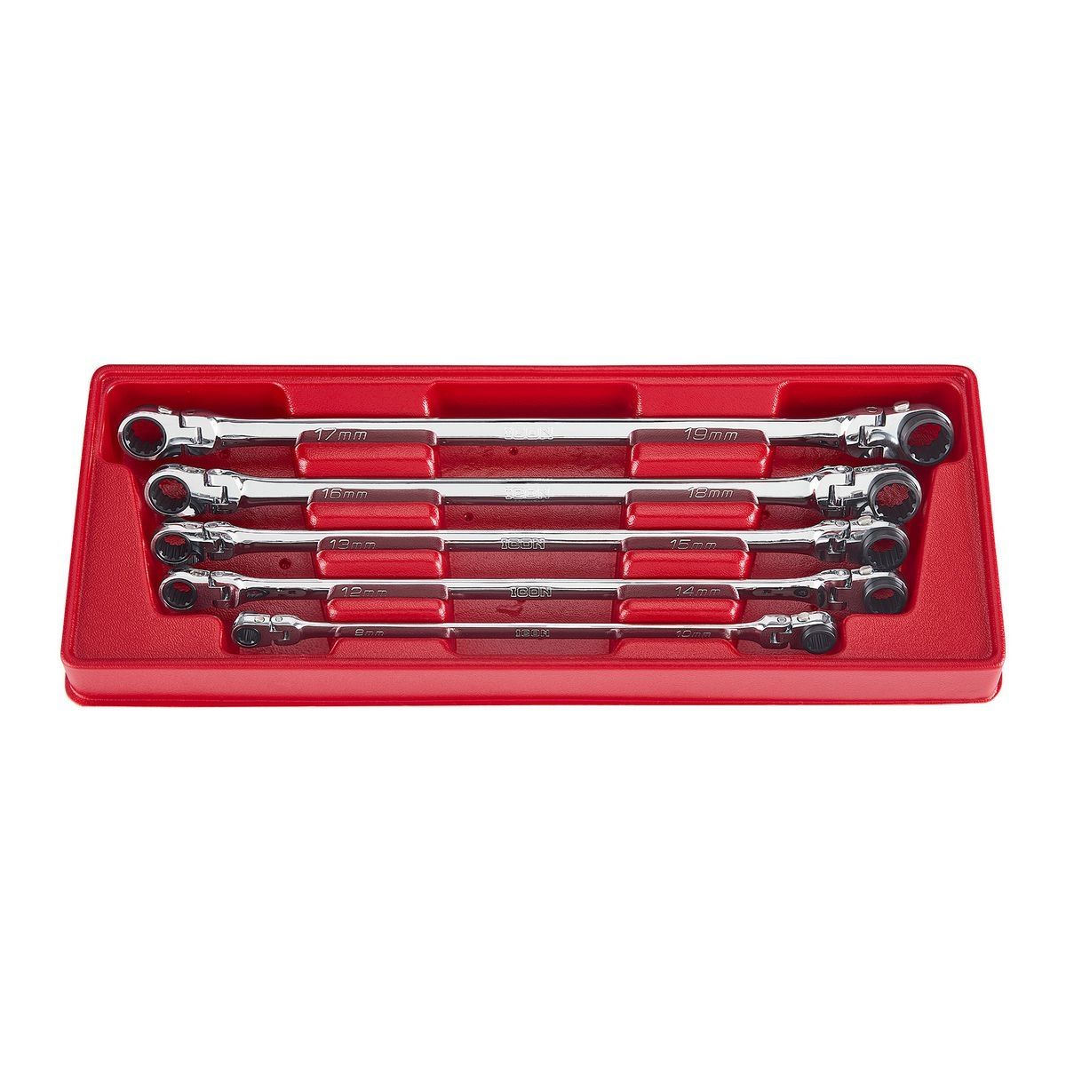 ICON Extra Long Professional Double Box Flex Ratcheting Wrench Set, 5-Piece