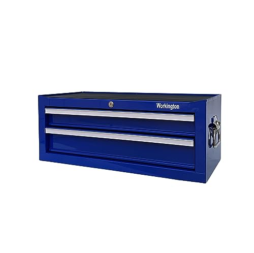 Industrial 2 Drawers Portable Metal Intermediate Box, 26" Middle Tool Chest Cabinet with Ball Bearing Drawer Slides