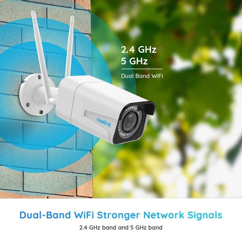 Security Camera Outdoor, Reolink 5MP Plug-in Outdoor WiFi Camera for Home Security, 4X Optical Zoom, 2.4/5Ghz WiFi, Motion Detection, Night Vision