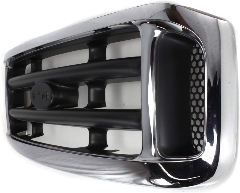 For Ford F350 Super Duty Grille Assembly 1999-2004 | Cross Bar Insert | Chrome Shell/Painted Gray Insert | CAPA | FO1200359 | 1C3Z8200BAA