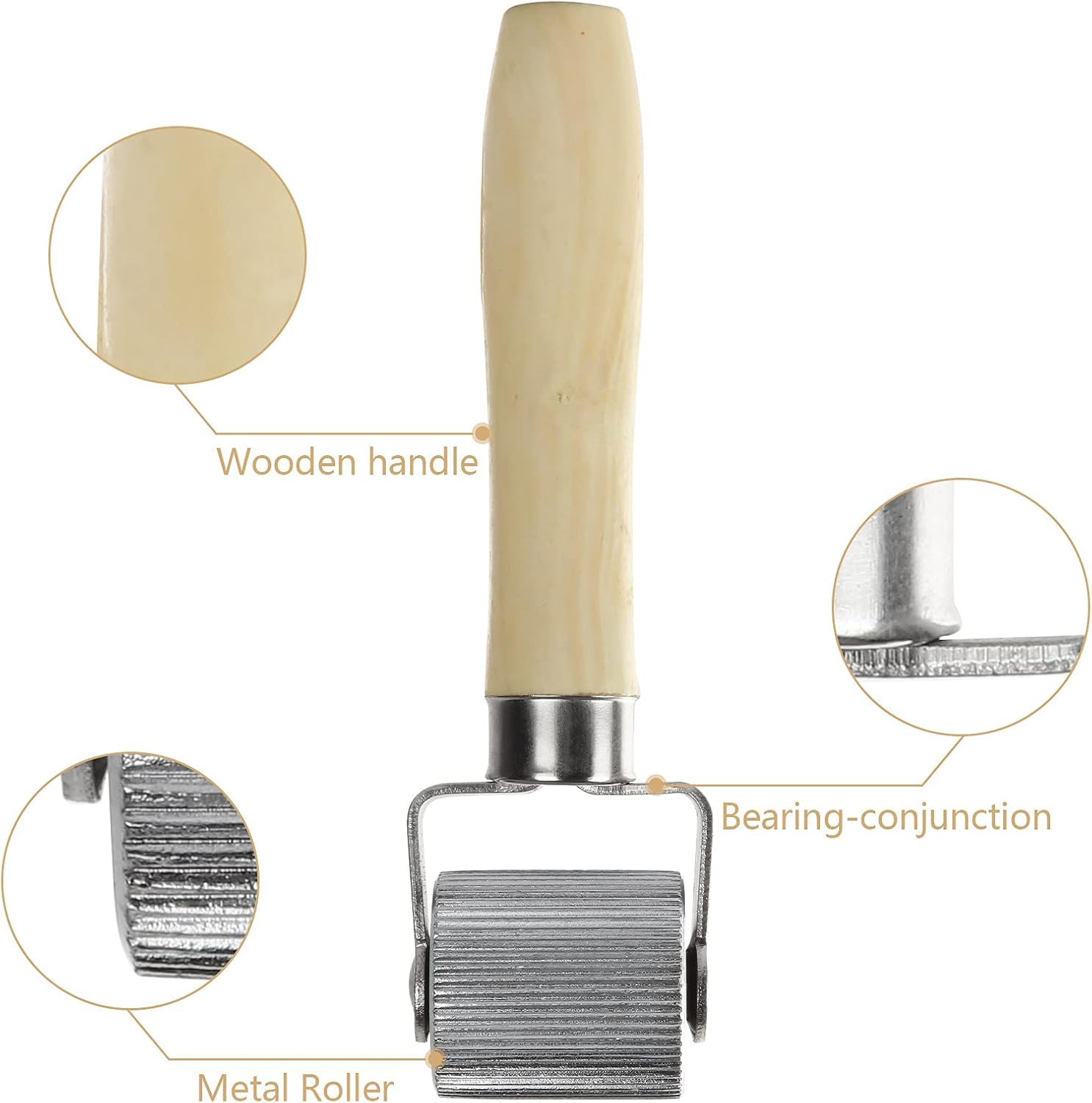 3 Pcs Car Sound Deadening Roller Auto Noise Proof Insulation Tool with Wooden Handle Automotive/Vehicle Sound Deadener Metal Barrel Roller