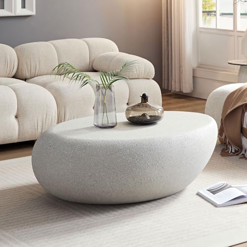 JUSTONE 15.75 ''Round Coffee Table, Accent End Table for Living Room Office Apartment, Modern Minimalist Side Table with Faux Marble Pattern