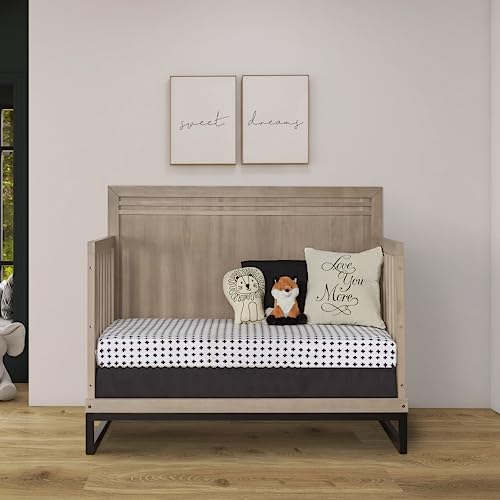 Evolur Kyoto 5-in-1 Convertible Crib in Brown Stone, Greenguard Gold and JPMA Certified, Non-Toxic Baby Safe Paint, Made of Hardwood