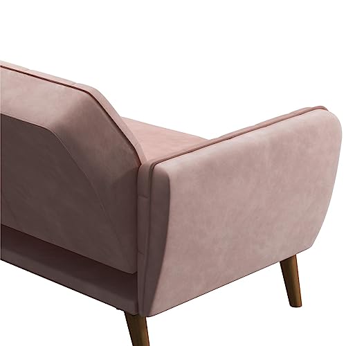 Novogratz Tallulah Memory Foam Futon, Convertible Couch, Camel Faux Leather