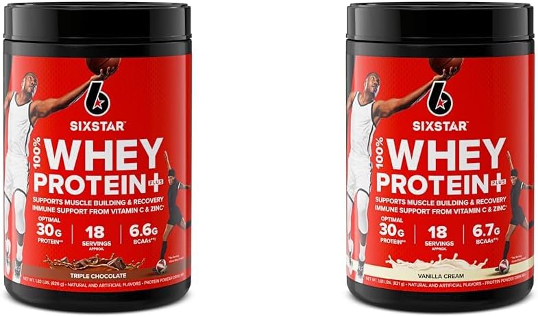 Six Star Elite Series 100% Whey Protein Plus Triple Chocolate 1.8lbs US & Elite Series 100% Whey Protein Plus Vanilla Cream 1.8lbs US