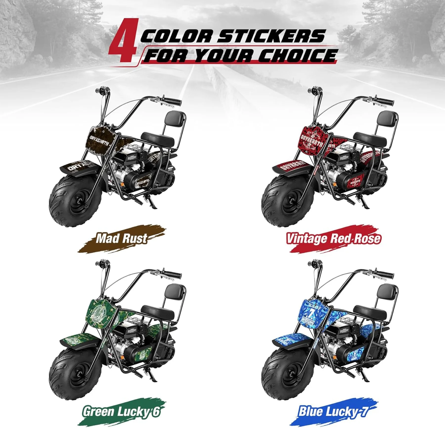 Oryxearth Mini Bike for Kids Motorcycle, Gas Power Dirt Bike,98CC 4-Stroke Ride on Toys, Red - Radiant Selections