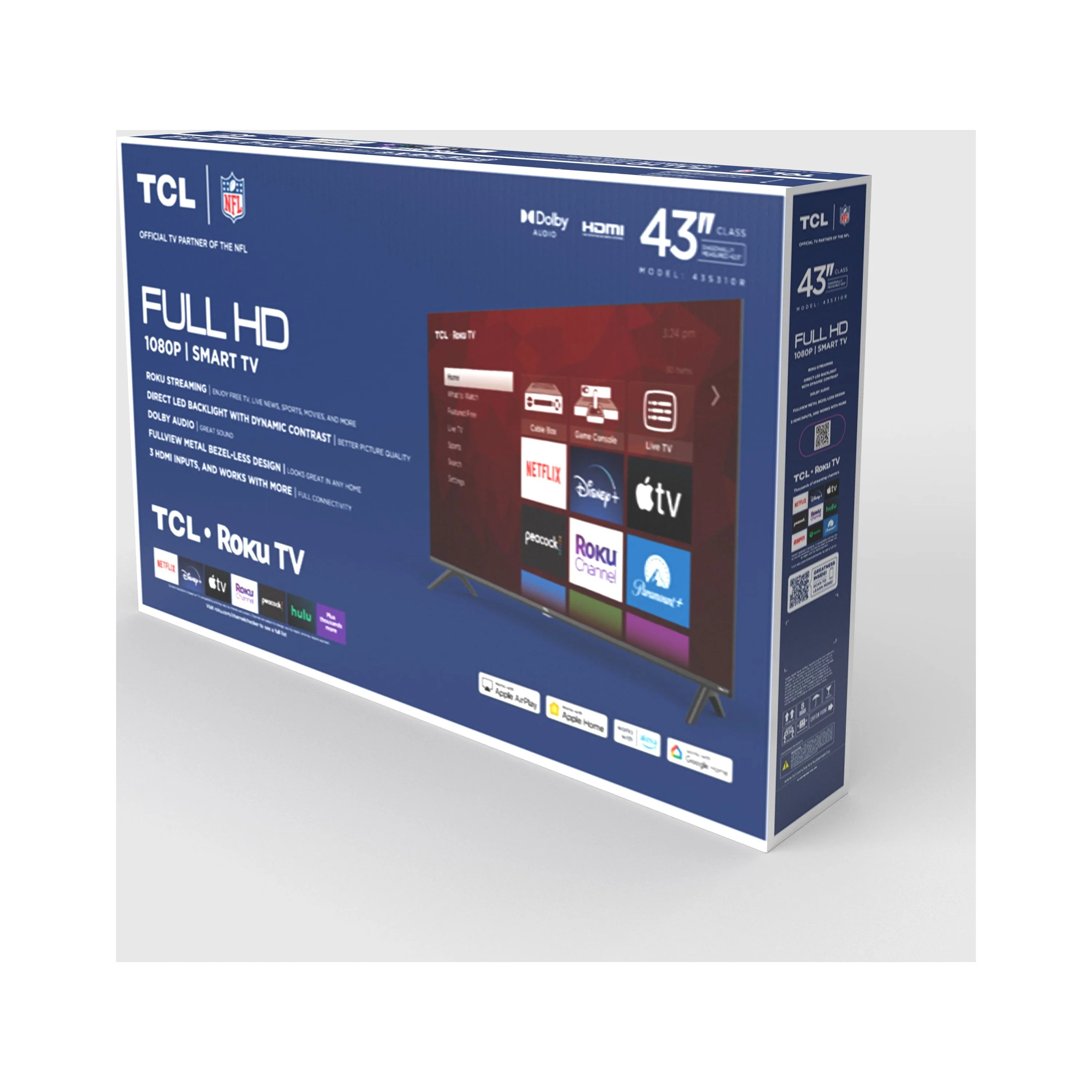 TCL 43" Class S Class 1080p FHD LED Smart TV with Roku TV - 43S310R (New)
