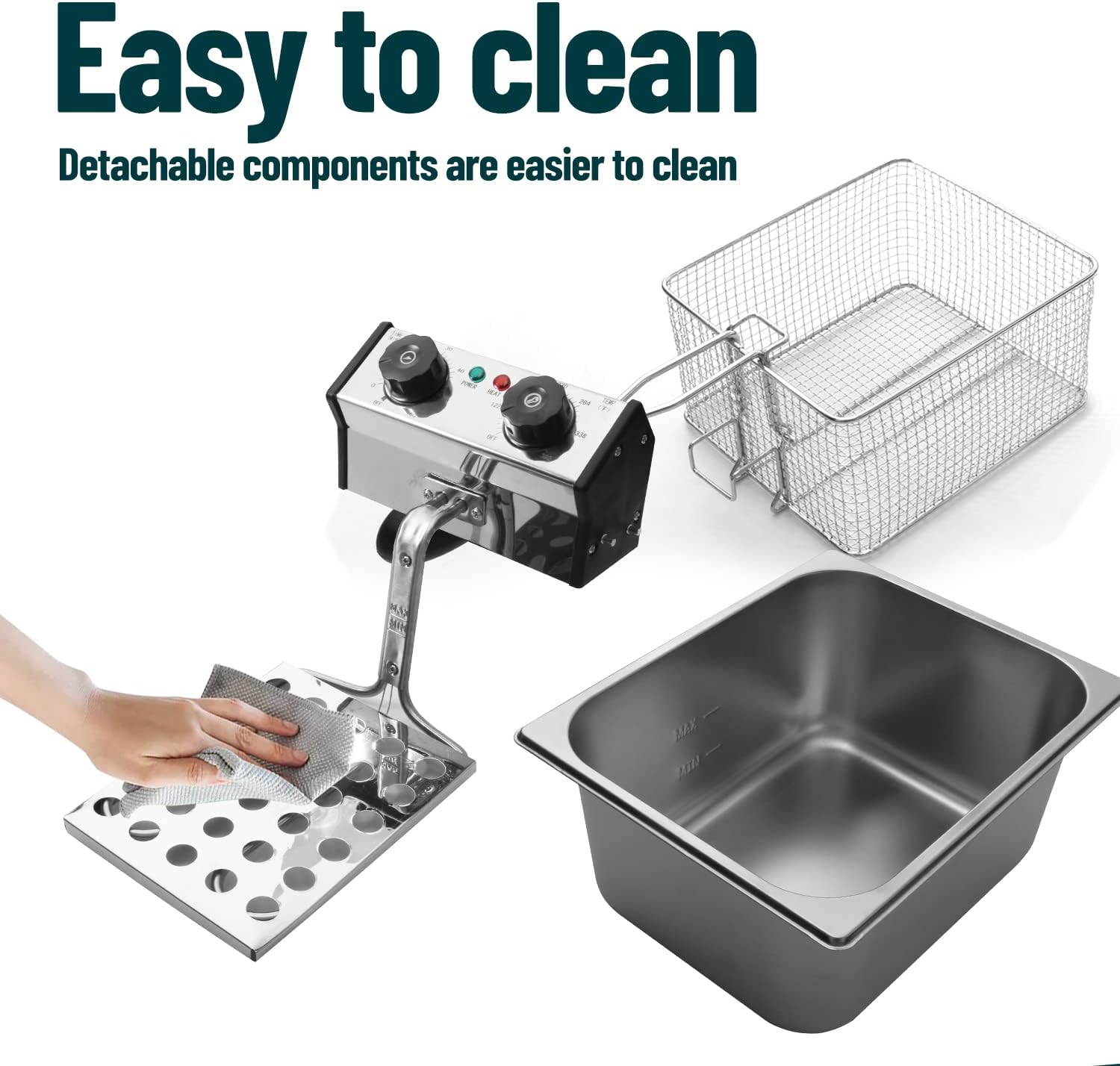 WantJoin 12L/12QT Commercial Deep Fryer with Glass Window