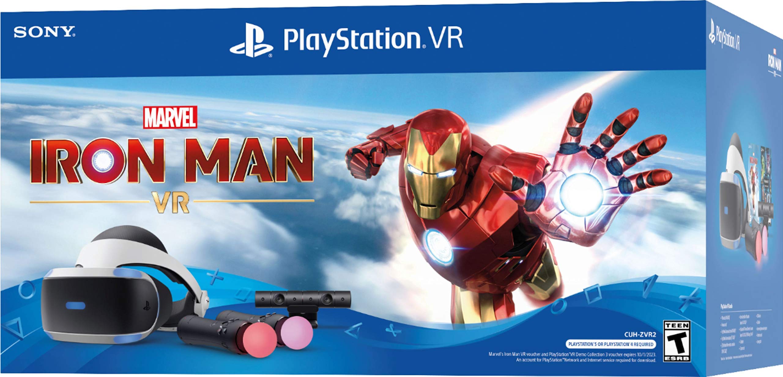 Newest Playstation VR Iron Man, Compatible with PS4 & PS5: VR Headset, Camera, Move Motion Controllers
