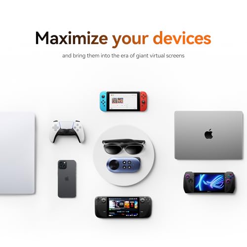 Rokid AR Joy Pack 2 AR Glasses, Smart Glasses Max 2 with Station, 160" Micro-OLED Display, Google Play, Media Streaming, HDCP Support & Cloud Gaming