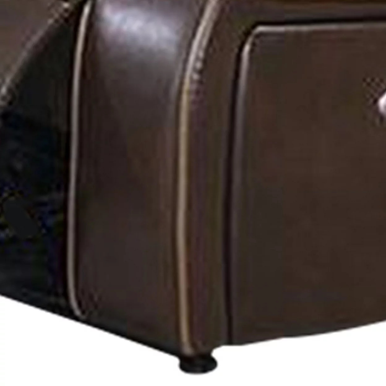 Seda 80 Inch Power Reclining Sofa USB Port Dark Brown Vegan Faux Leather- Saltoro Sherpi