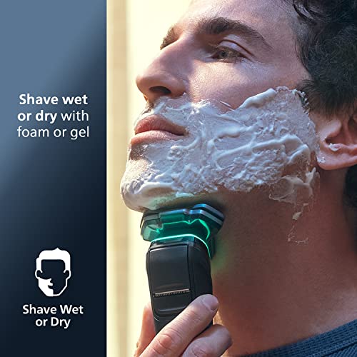 Philips Norelco Shaver Series 9000, Wet and Dry Electric Shaver, with Lift & Cut Shaving System and SenseIQ Technology, Pop-up Trimmer, Cleaning Pod
