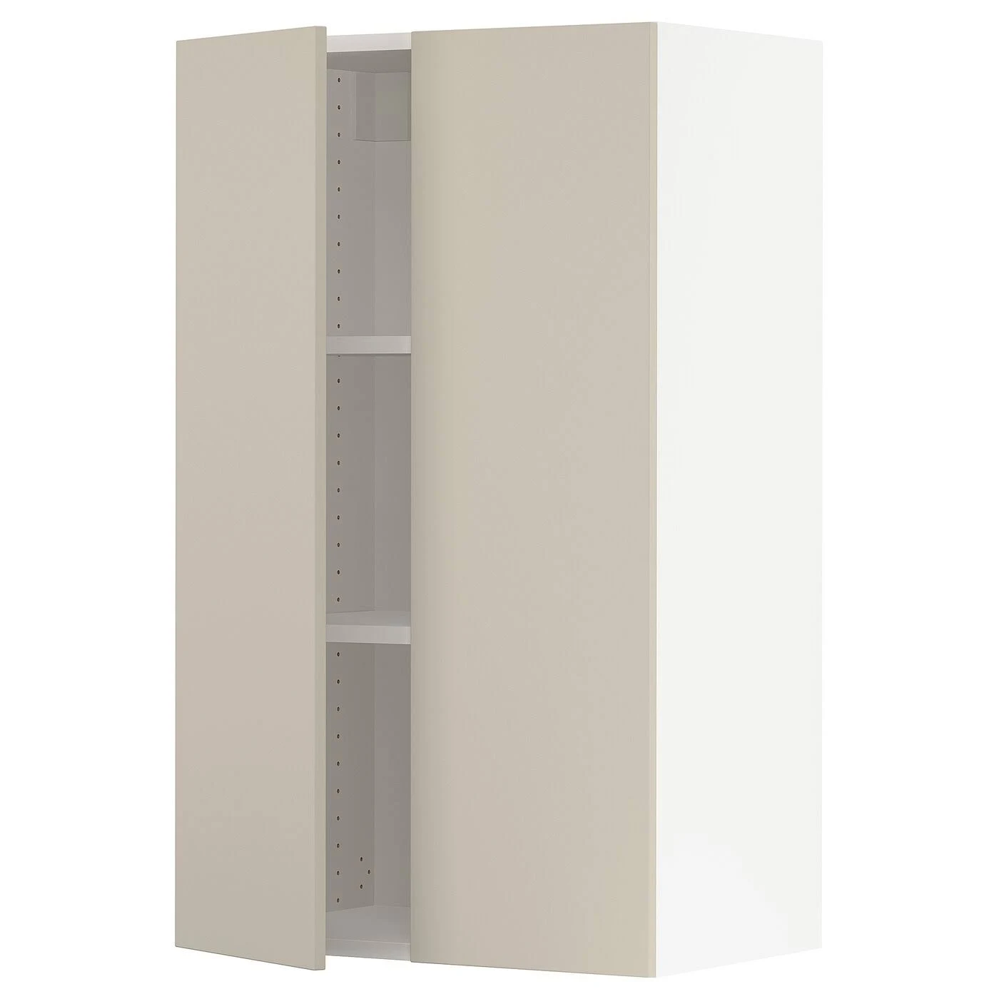 IKEA - SEKTION Wall Cabinet with 2 Doors, white/Havstorp Beige, 24x15x40 49421184
