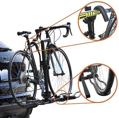 BV 2-Bike Bicycle Hitch Mount Rack Carrier for Car Truck SUV - Tray Style Smart Tilting Design (2-Bike Carrier)